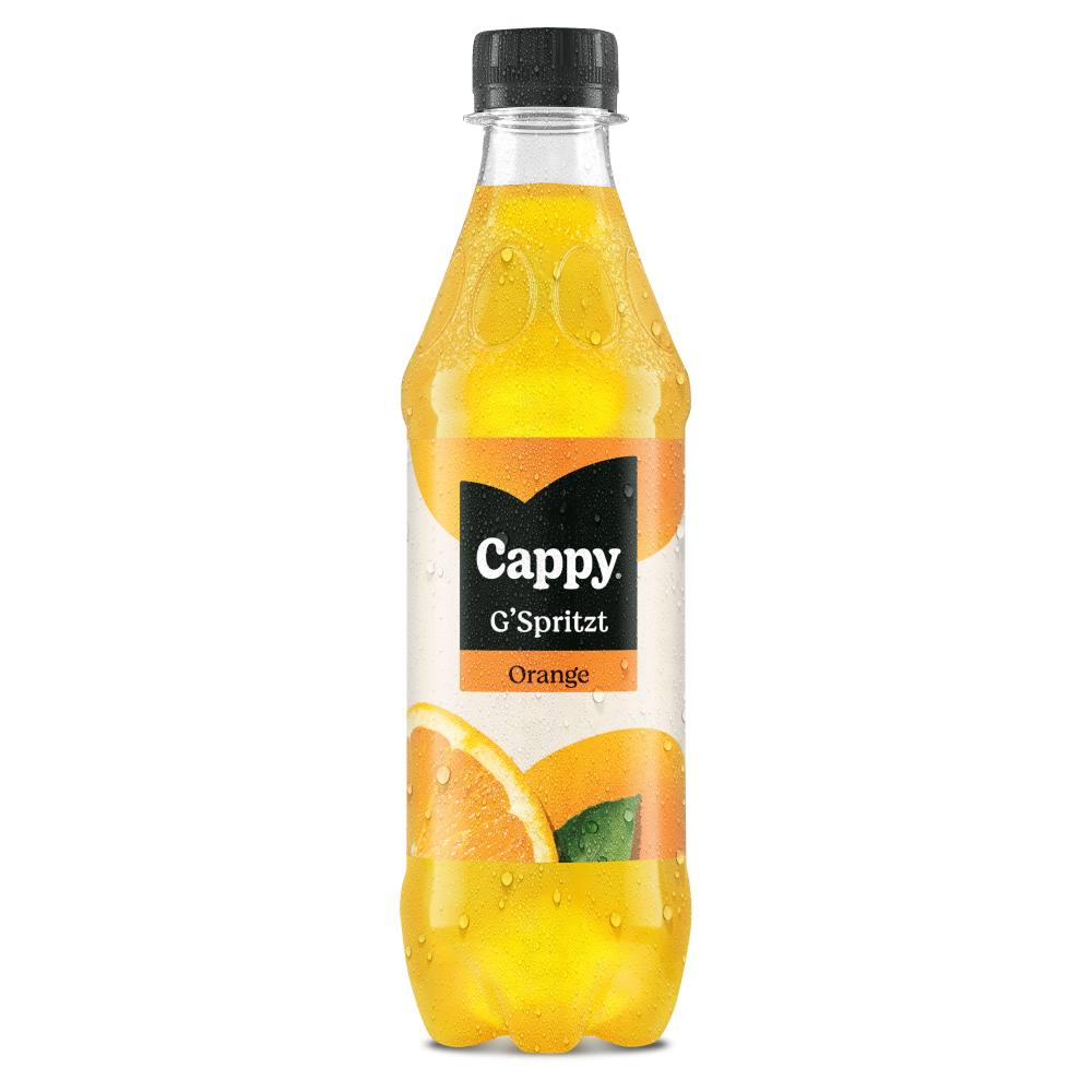 Eine Flasche Cappy G'spritzt Orange
