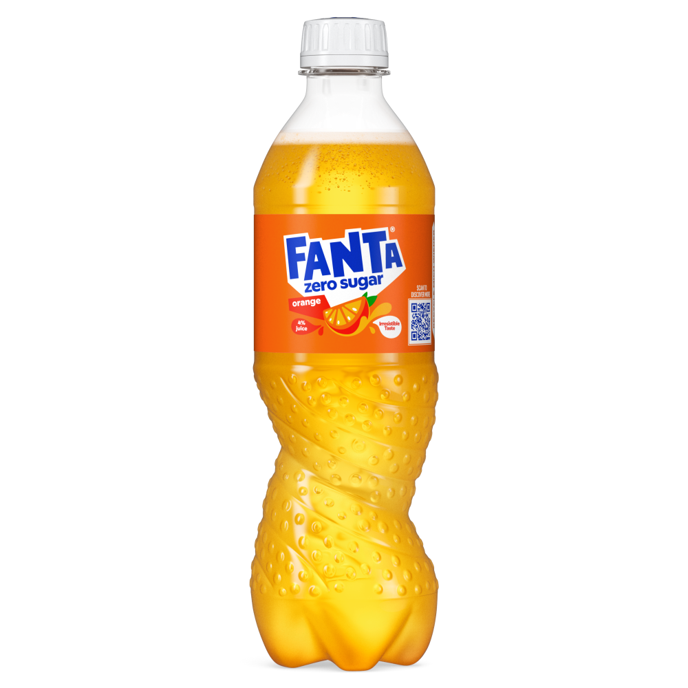 Eine Flasche Fanta Orange Zero Zucker