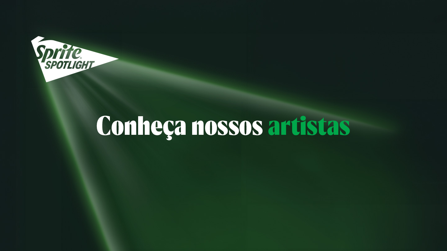 Banner em verde escuro, com logo Sprite Limelight com texto: conheça nossos artistas