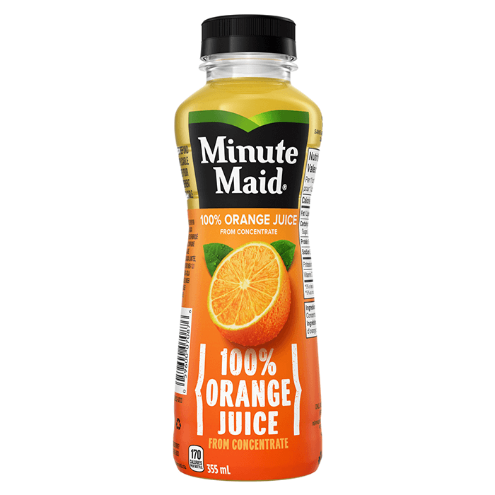 Minute Maid 100 % Orange Juice 355 mL bottle