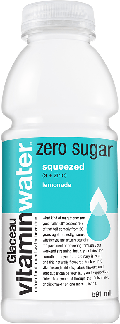 vitaminwater zero sugar squeezed (a + zinc) lemonade 591 mL bottle