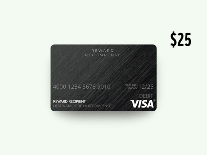 CAD $25 Virtual Visa® Prepaid Card*