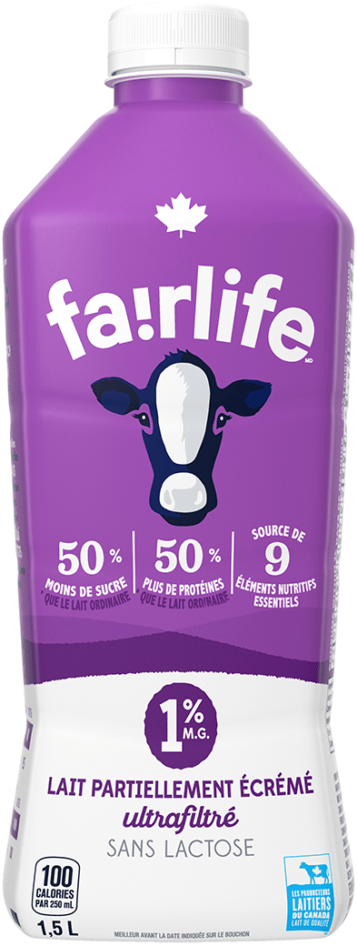 fairlife 1 % lait partiellement écrémé ultrafiltré 1,5 L bouteille