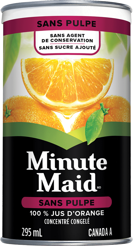 Minute Maid sans pulp jus d'orange 295 mL boîte surgelée