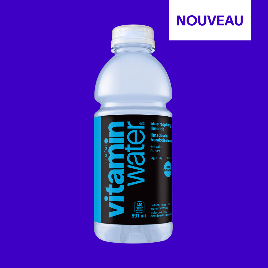 vitaminwater limonade à la framboise bleue elevate  591 mL