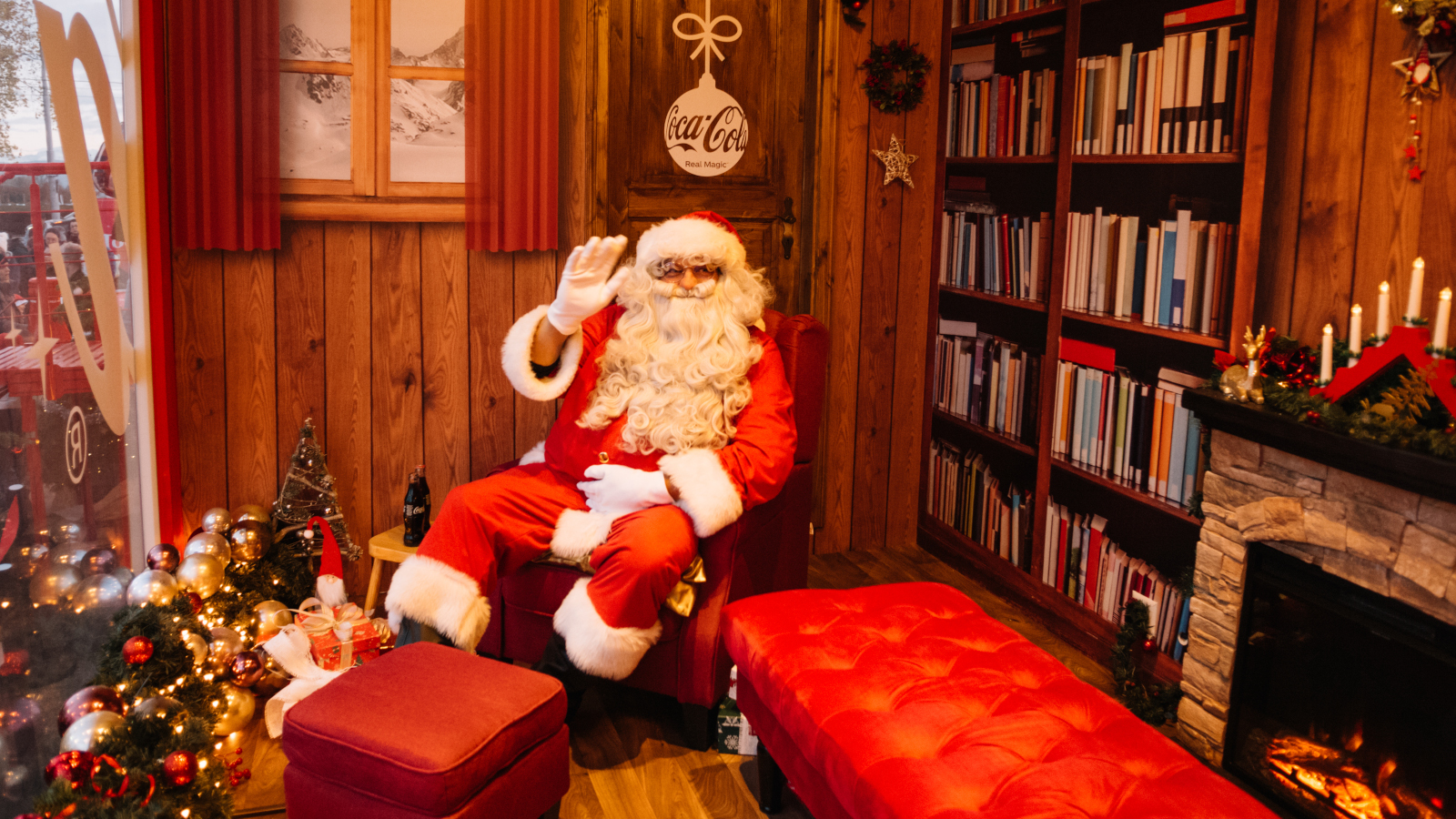 Santa Claus in his living room