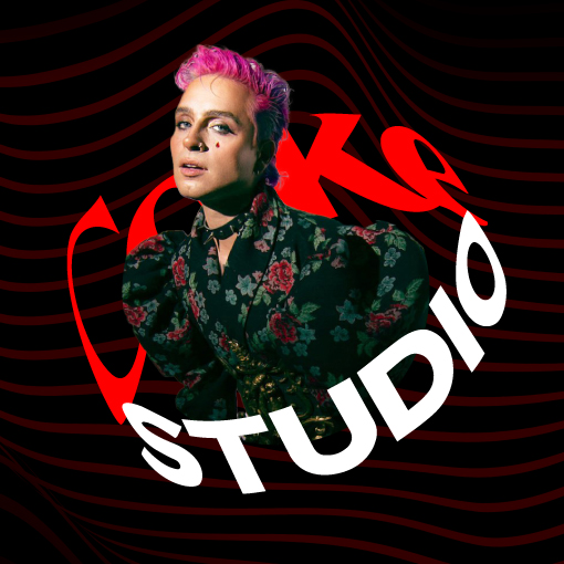 Dani Ride con el logo de Coke Studio alrededor sobre fondo negro. El artista será parte del Coke Studio Festival de entrada gratuita.