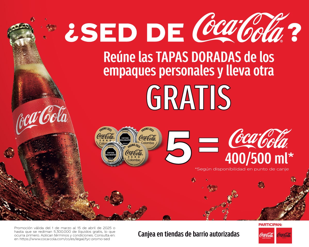 Coca-Cola promotion: Collect 5 gold bottle caps for a free 400/500ml Coca-Cola.