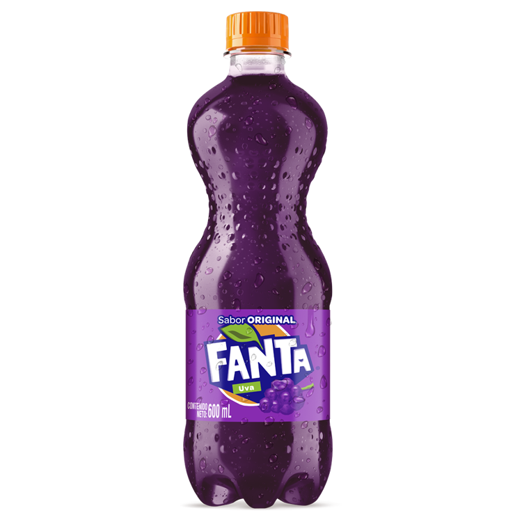 Botella de 600 ml de Fanta sabor Uva en su edición limitada Fanta Pac-man