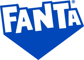 Oranž ja tumesinine Fanta logo