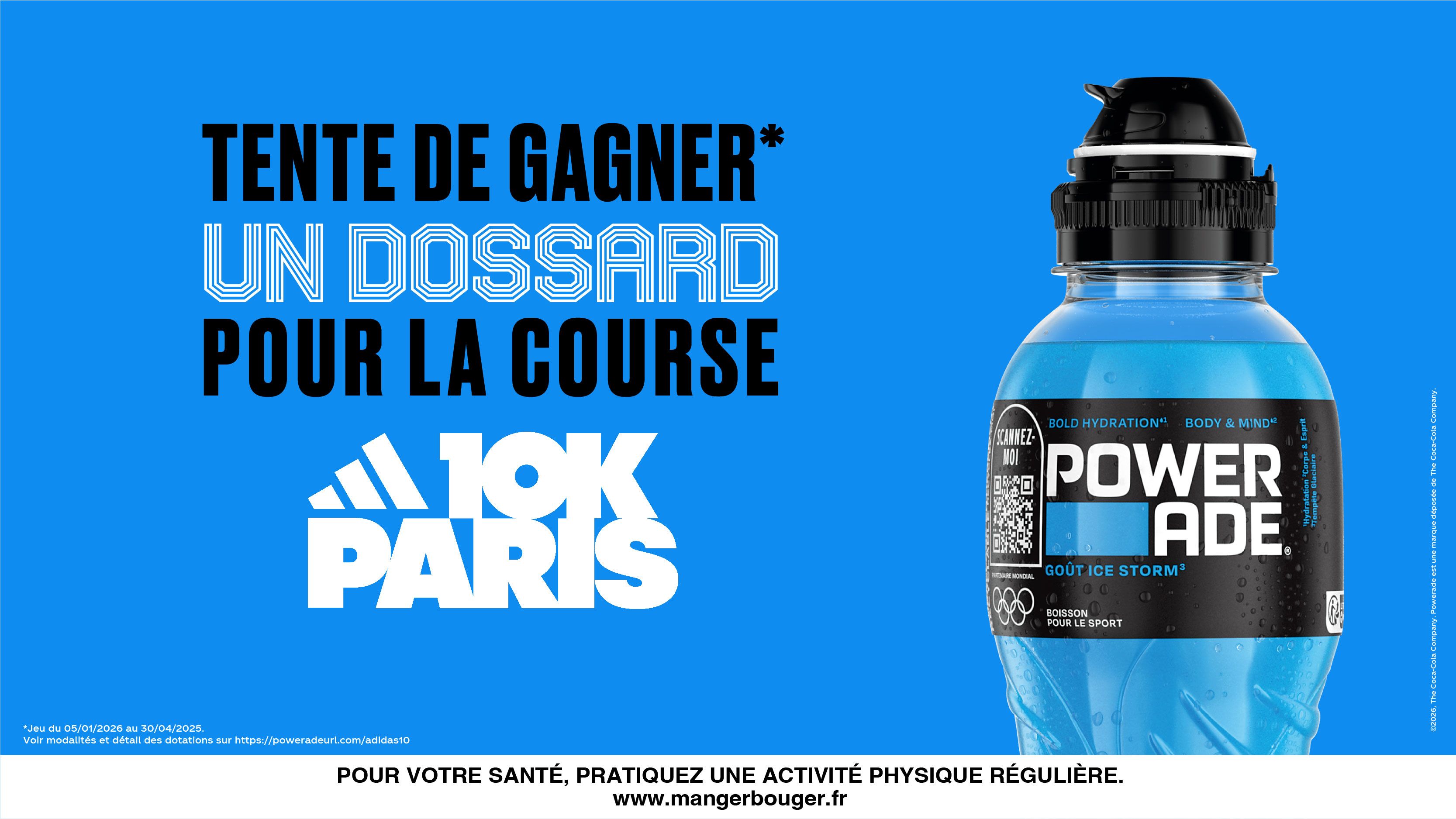 Avec Powerade, tente de gagner un dossard pour Adidas® 10km Paris !