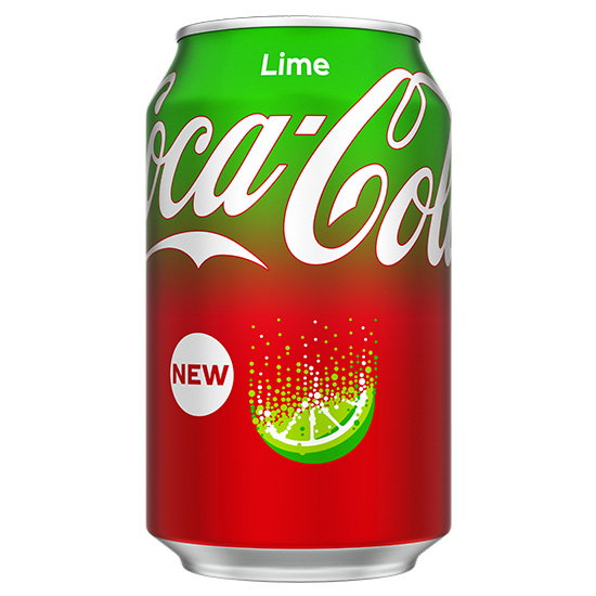 Coca-Cola Lime can with white background.