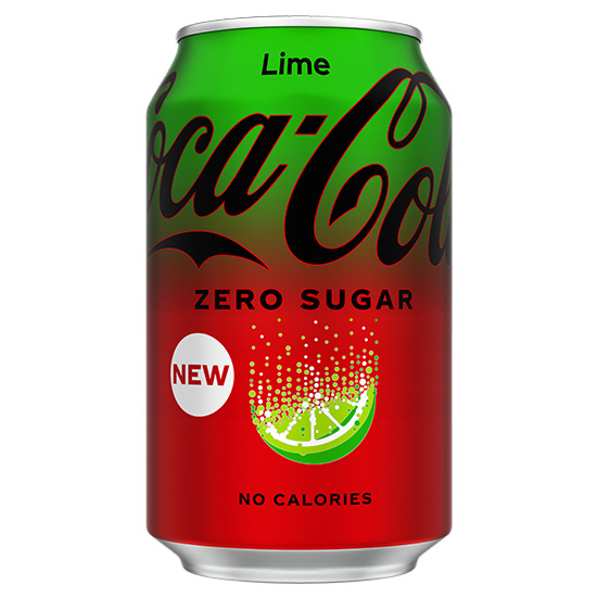 Coca-Cola Zero Sugar Lime can on white background.