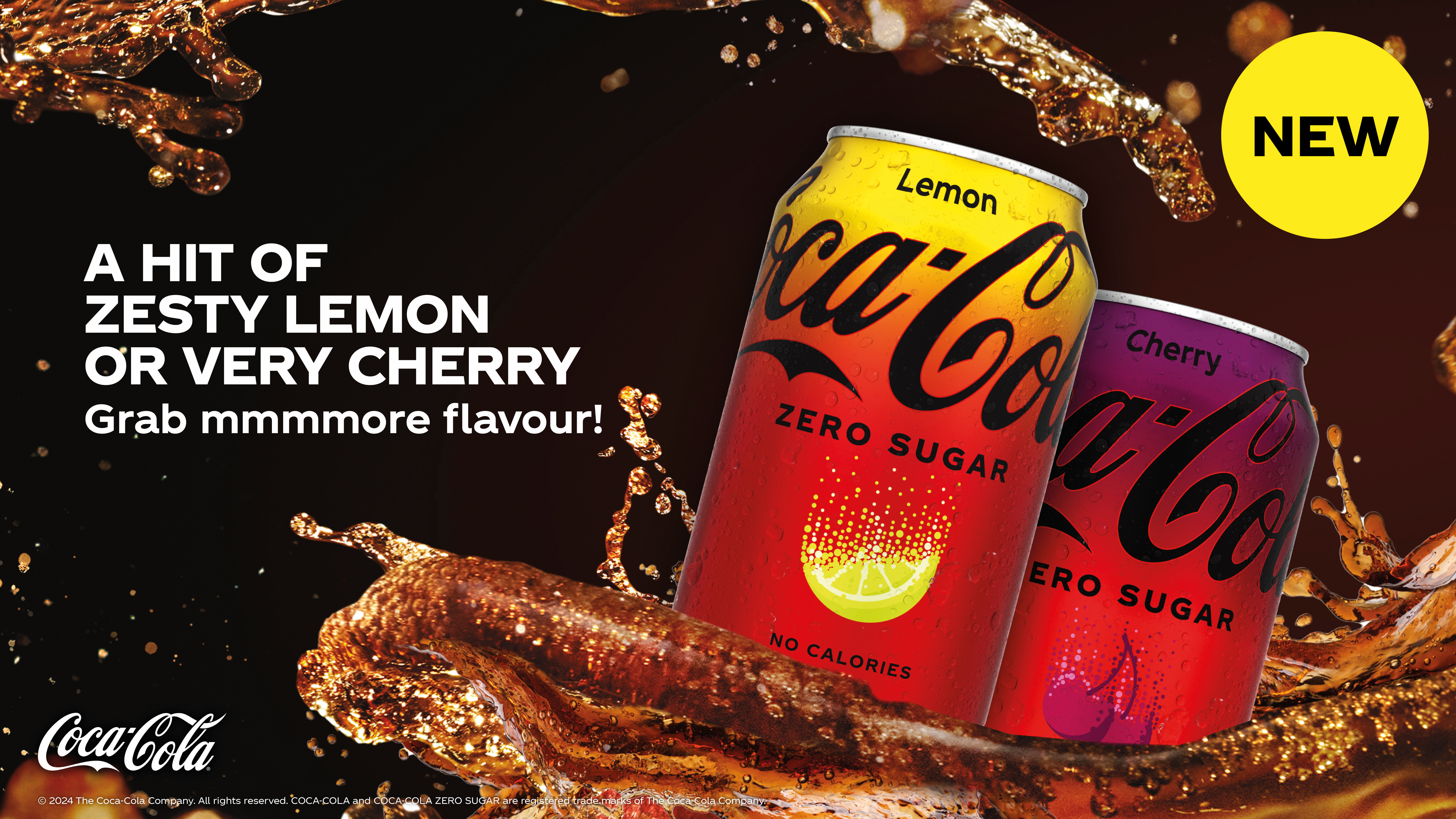 new coca-coca zero sugar lemon and cherry cans design