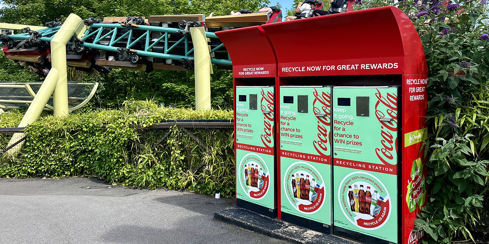 coca-cola-recycling bins at Merlin Entertainment Parks