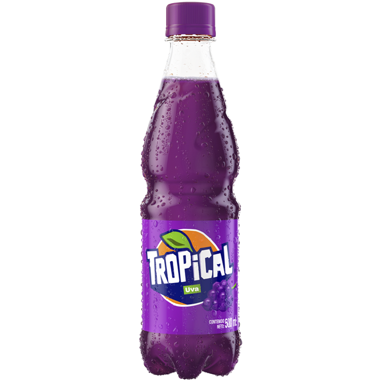 Botella de 500 ml de Tropical sabor uva en su edición limitada Tropical Pac-man