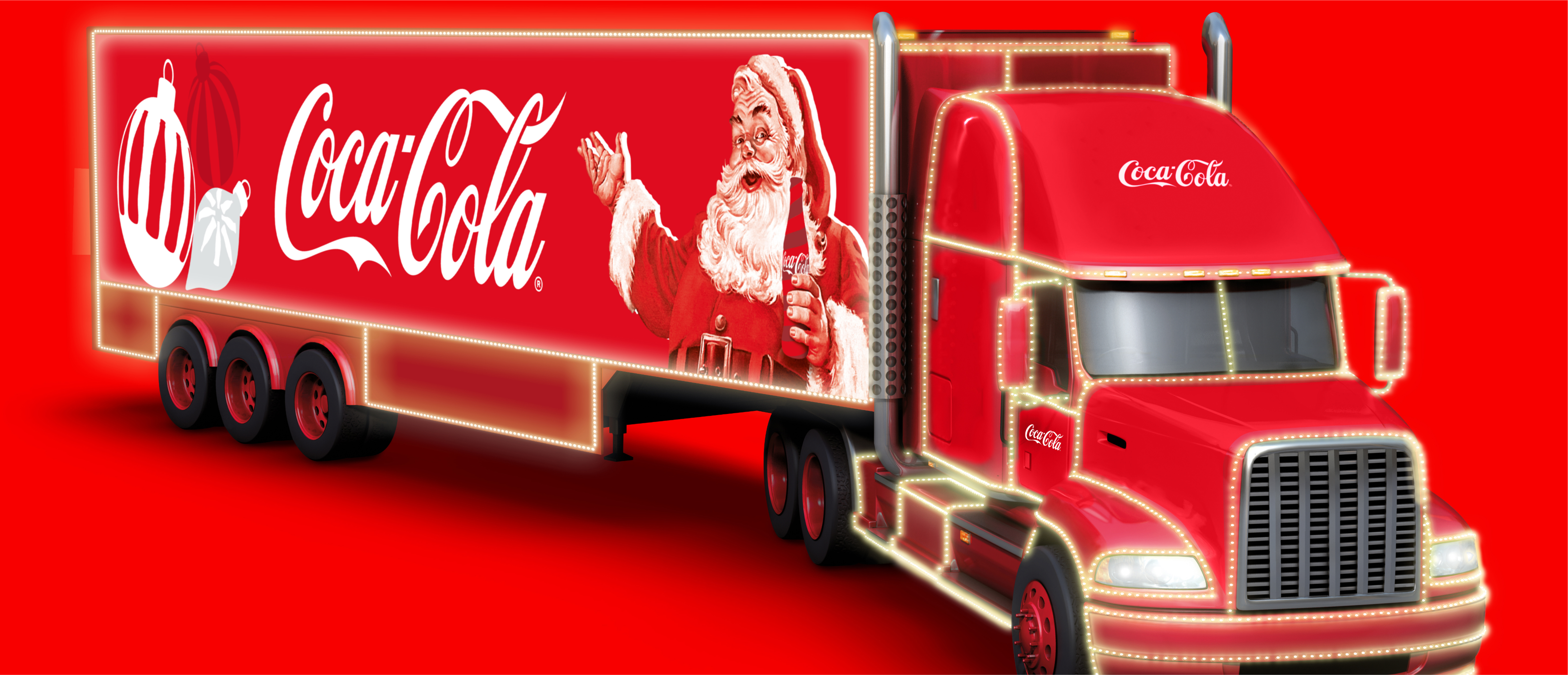 Coca-Cola Red Chrismas Truck with the image of Santa Clause drinking Coke