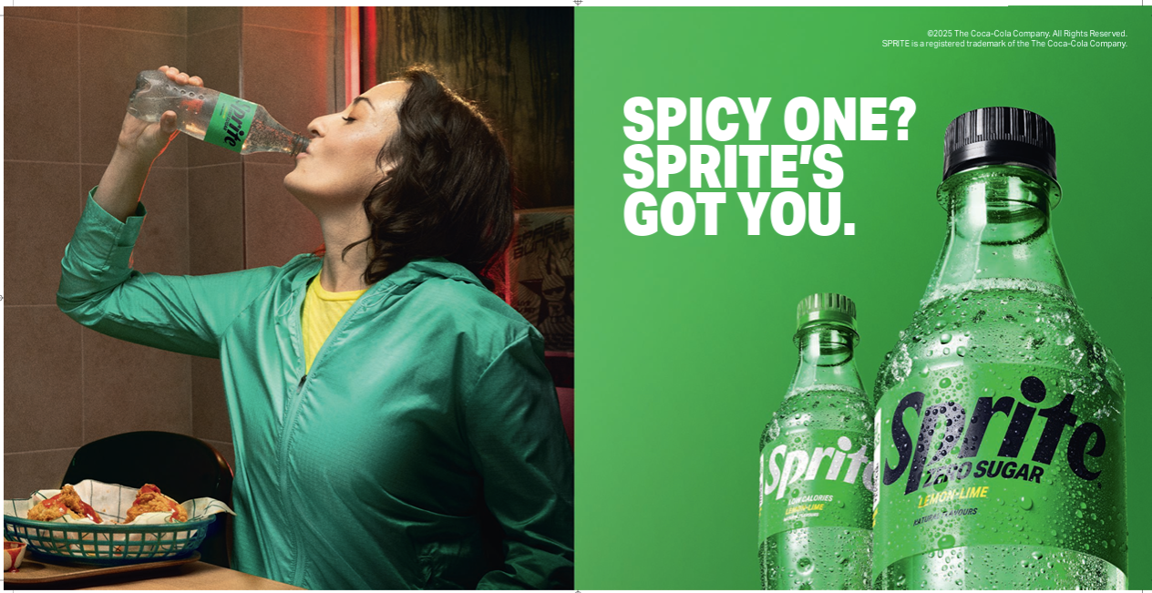 women drinking a bottle of sprite zero