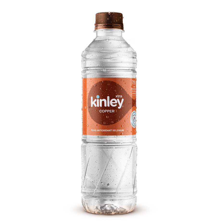 bottle of Kinley water