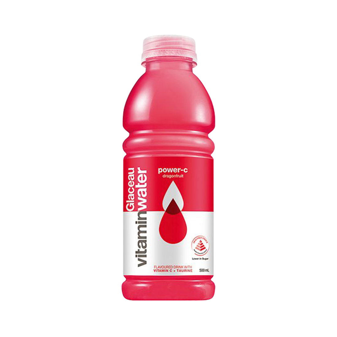 A bottle of Glaceau Vitaminwater Dragonfruit flavor