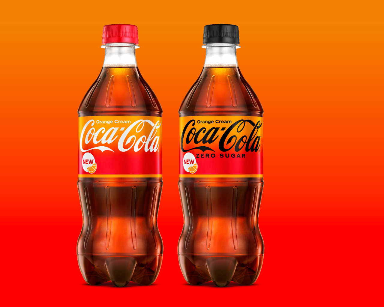 orange cream coca-cola regular and zero