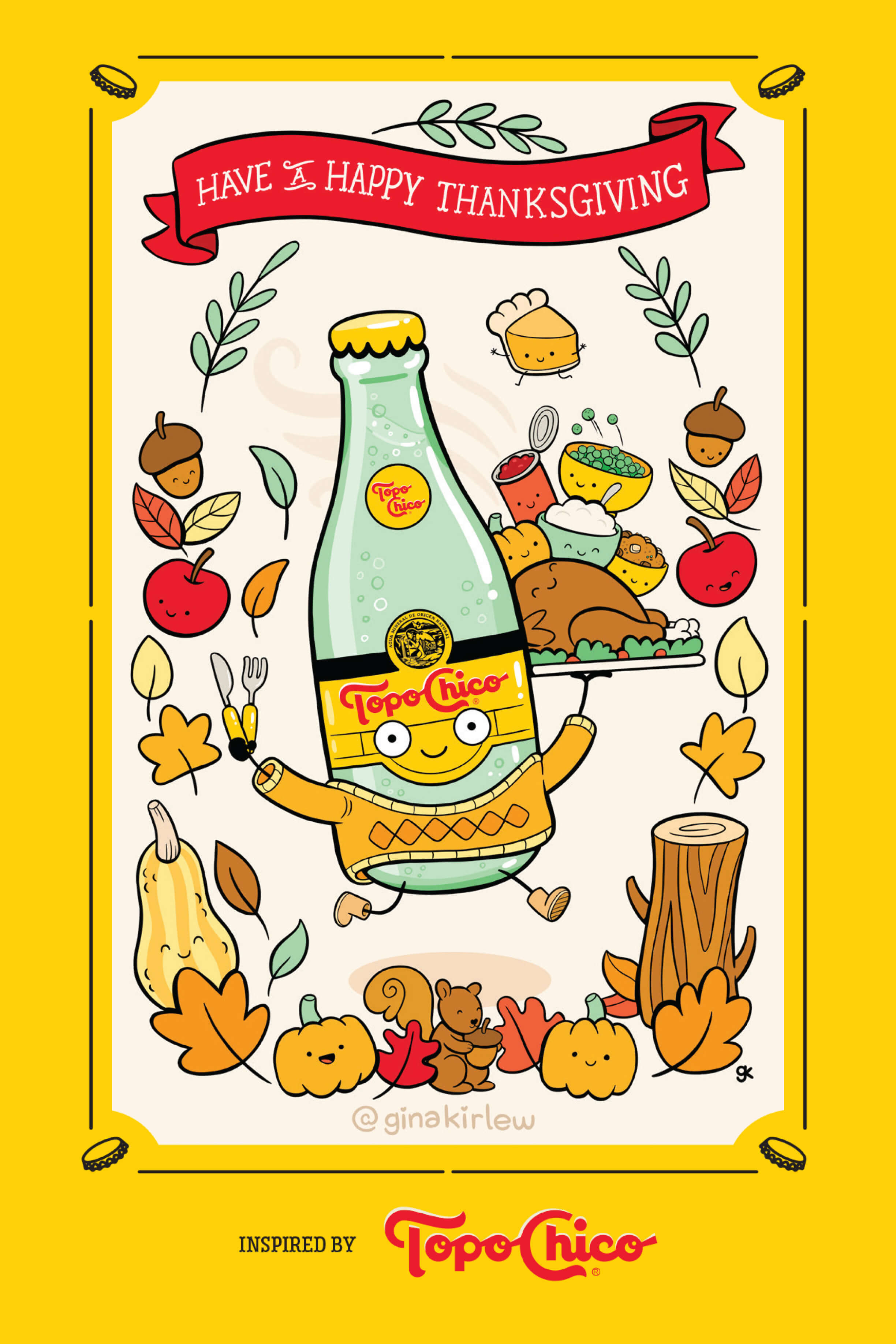 Downloadable Topo Chico holiday card for Thanksgiving